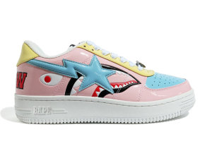 BAPE A Bathing Ape sta M2 20th Anniversary Patent Pink Pink/Sky Blue/Yellow (1G30191002)