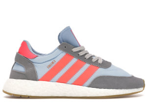 adidas  Iniki Runner Grey Turbo Gum Chalk Solid Grey/Turbo Red/Gum (BB2098)