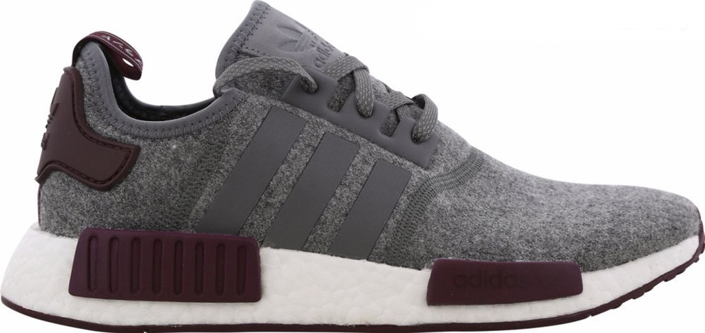 adidas NMD R1 Wool Grey Four Maroon Grey Four/Footwear White/Maroon (CQ0761)