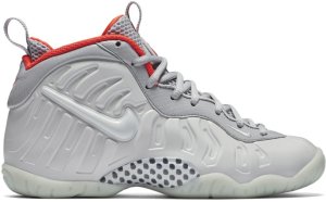 Nike Air Foamposite Pro Pure Platinum (GS) Pure Platinum/Pure Platinum-Wolf Grey-Bright Crimson (644792-005)