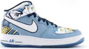 Nike  Air Force 1 Mid Michael Vick University Blue/White-Midnight Navy-Varsity Maize (313984-411)