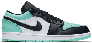 Jordan 1 Low Emerald Toe White/Emerald Rise-Black (553558-117)