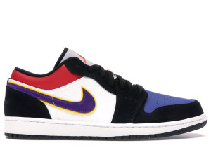 Jordan 1 Low Lakers Top 3 Black/Court Purple-University Gold-Bright Crimson-Game Royal-White (CJ9216-051)