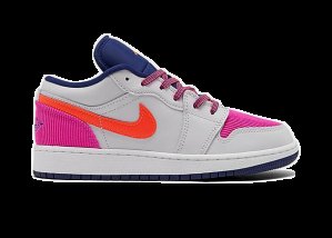 Jordan 1 Low Pink Corduroy (GS) White/Navy/Pink (554723-502)