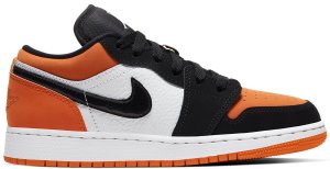 Jordan 1 Low Shattered Backboard (GS) Black/White-Starfish (553560-128)