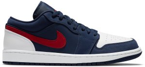 Jordan 1 Low USA Midnight Navy/Gym Red-White (CZ8454-400)
