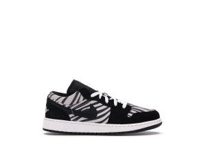 Jordan  1 Low Zebra (GS) Black/White-Sail (553560-057)