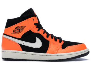 Jordan 1 Mid Black Cone Black/Cone-Light Bone (554724-062)