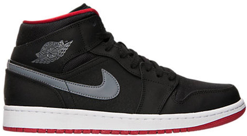 Jordan 1 Mid Black Cool Grey Gym Red Black/Cool Grey-Gym Red (554724-004)