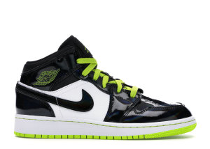 Jordan 1 Mid Black Cyber Mystic Green (GS) Black/Cyber-White-Mystic Green (BQ6931-003)
