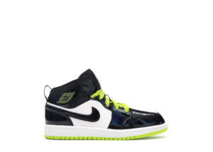 Jordan 1 Mid Black Cyber Mystic Green (PS) Black/Cyber-White-Mystic Green (BQ6932-003)