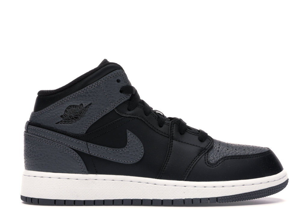 Jordan 1 Mid Black Dark Grey (GS) Black/Dark Grey-Summit White (554725-041)