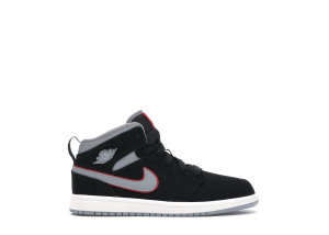 Jordan 1 Mid Black Particle Grey Gym Red (PS) Black/Particle Grey-White-Gym Red (640734-060)