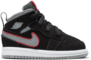 Jordan 1 Mid Black Particle Grey Gym Red (TD) Black/Particle Grey-White-Gym Red (640735-060)