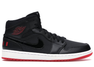 Jordan 1 Mid Black University Red Black/University Red-White (BQ6578-001)