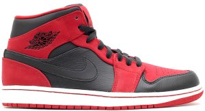 Jordan 1 Mid Bred (2013) Black/Black-Gym Red (554724-005)