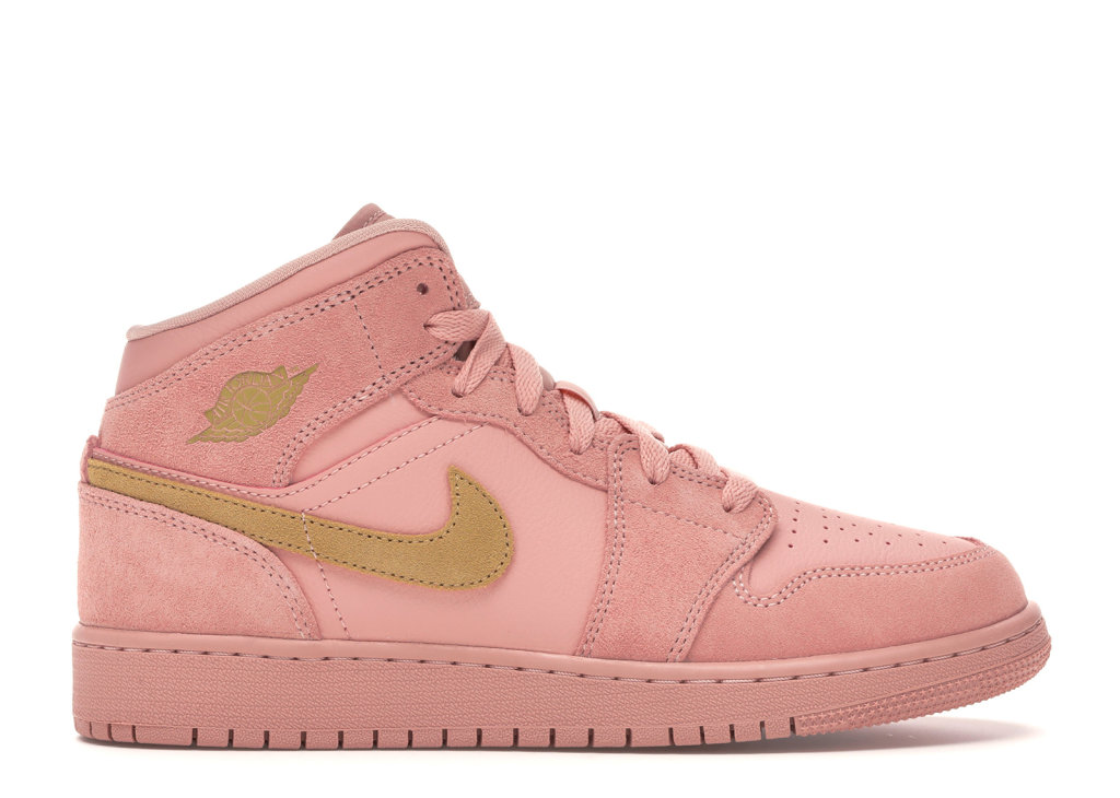 Jordan 1 Mid Coral Gold (GS) Coral Stardust/Club Gold-Coral Stardust (BQ6931-600)