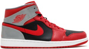 Jordan 1 Mid Fire Red Cement Fire Red/Black-Cement Grey (554724-603)