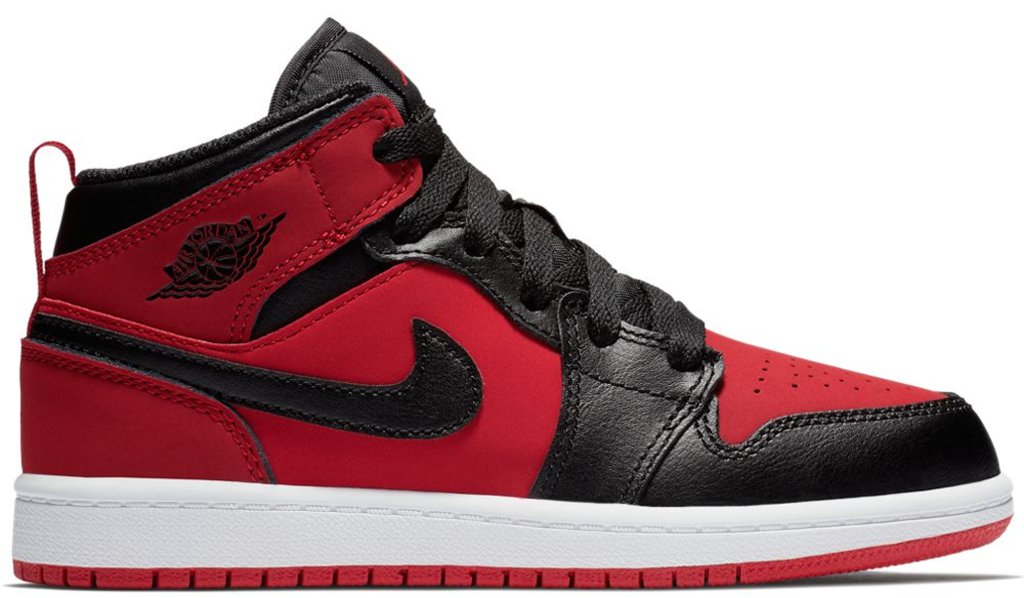 Jordan 1 Mid Gym Red Black (PS) Gym Red/Black-White (640734-610)