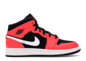 Jordan 1 Mid Infrared 23 (GS) Black/White-Infrared 23 (554725-061)