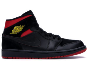 Jordan 1 Mid Last Shot Black/Tour Yellow-Gym Red (554724-076)