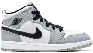 Jordan 1 Mid Light Smoke Grey (PS) Light Smoke Grey/White-Black (640734-092)