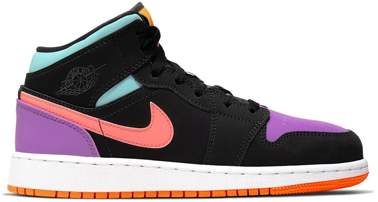 Jordan 1 Mid Multi-Color (GS) Black/Multi-Color (554725 083)