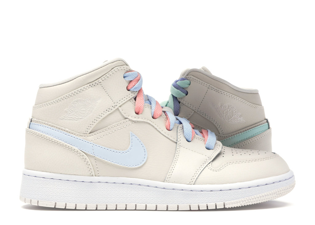 Jordan 1 Mid Multi-Color Swoosh Phantom (GS) Phantom/Igloo-Purple Rise-Blue Tint (555112-035)