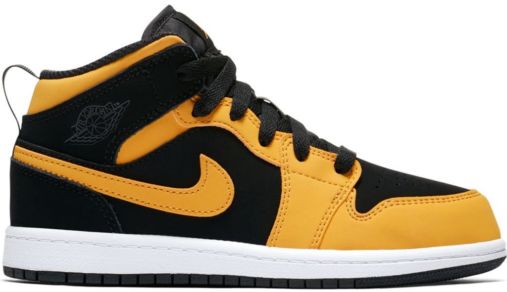 Jordan 1 Mid New Love 2017 (PS) Black/Varsity Maize-White (640734-071)