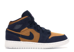 Jordan 1 Mid Obsidian Desert Ochre (GS) Obsidian/Hyper Violet-Desert Ore-White (BQ6931-401)