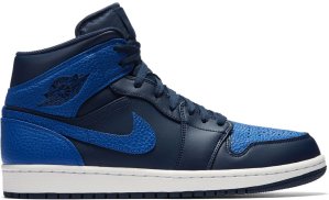 Jordan 1 Mid Obsidian Game Royal Obsidian/Game Royal-Summit White (554724-412)