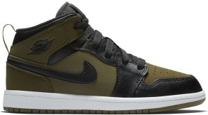 Jordan 1 Mid Olive Canvas (PS) Olive Canvas/Black-White (640734-301)