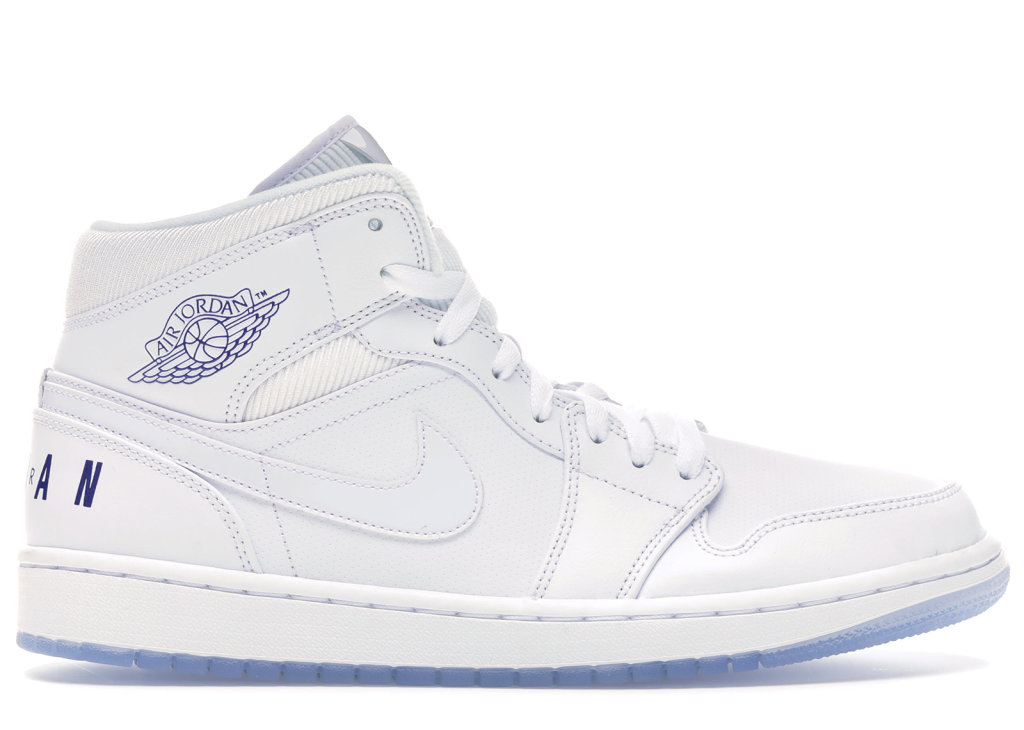Jordan 1 Mid Pure White White/Concord-White (BQ6578-100)