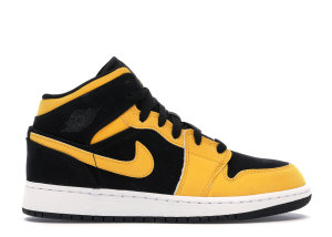 Jordan 1 Mid Reverse New Love (GS) Black/University Gold-White (554725-071)