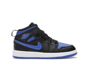 Jordan 1 Mid Royal 2020 (PS) Black/White-Hyper Royal (640734-068)