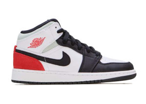 Jordan 1 Mid SE White Black Red Spruce (GS) White/Black-Red-Spruce (BQ6931-100)