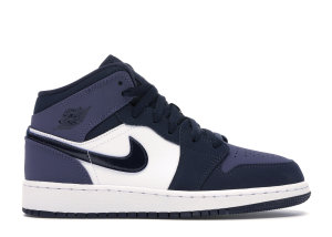 Jordan 1 Mid Sanded Purple (GS) Obsidian/Sanded Purple-White (554725-445)