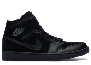 Jordan 1 Mid Triple Black (2018) Black/Dark Grey-Black (554724-050)