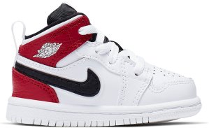 Jordan 1 Mid White Black Gym Red (TD) White/Black-Gym Red (640735-116)