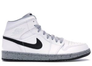 Jordan 1 Mid White Cement White/Black-Wolf Grey (554724-115)