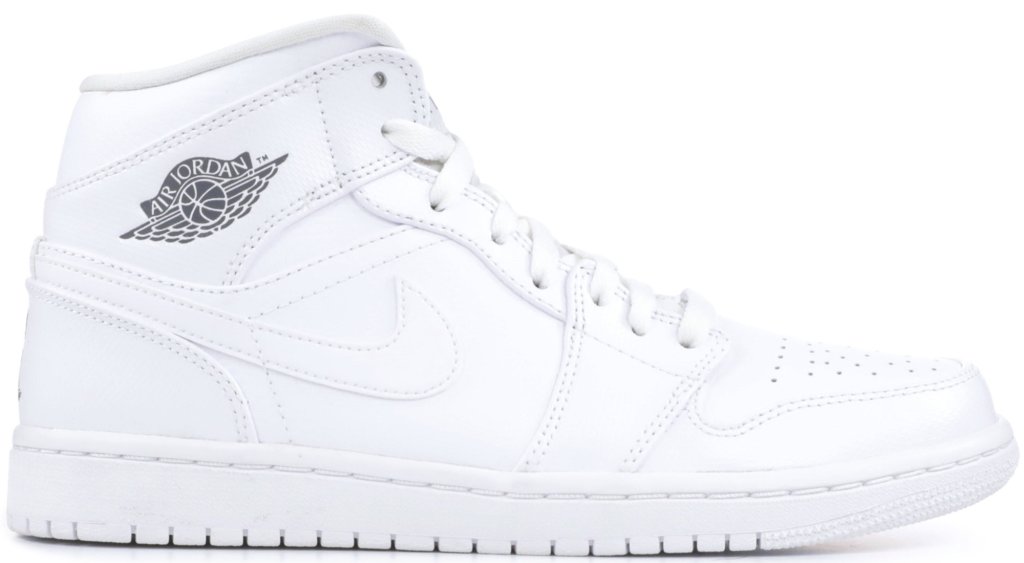 Jordan 1 Mid White Cool Grey (2014) White/Cool Grey-White (554724-120)