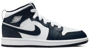 Jordan 1 Mid White Metallic Gold Obsidian (PS) White/Metallic Gold-Obsidian (640734-174)