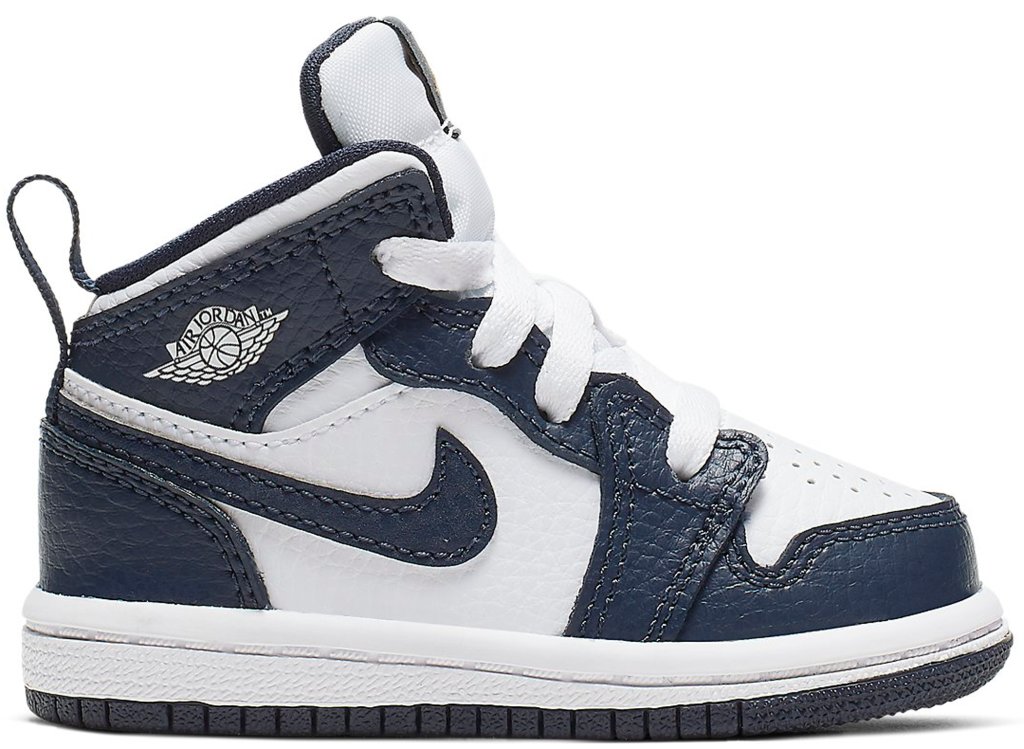Jordan 1 Mid White Metallic Gold Obsidian (TD) White/Metallic Gold-Obsidian (640735-174)