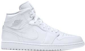 Jordan 1 Mid White/Pure Platinum White/Pure Platinum (554724-104)