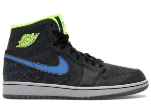 Jordan 1 Retro High Black History Month (2013) Black/Volt-Photo Blue-White (579591-012)