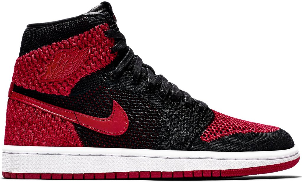Jordan 1 Retro High Flyknit Bred (GS) Black/Varsity Red-White (919702-001)