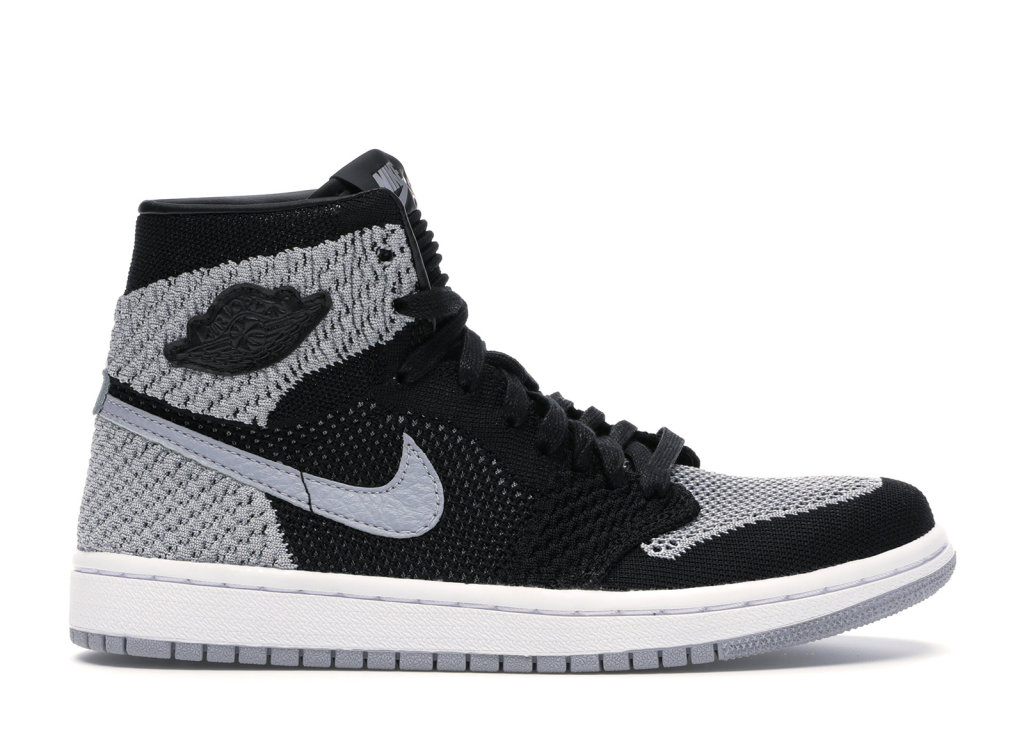 Jordan 1 Retro High Flyknit Shadow (GS) Black/Wolf Grey-White (919702-003)