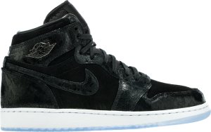 Jordan  1 Retro High Heiress Black Suede (GS) Black/Black-White-Gym Red (832596-001)
