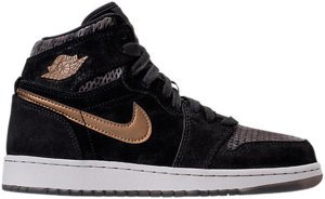 Jordan  1 Retro High Heiress Camo (GS) Black/Black-Metallic Field-Light Bone (832596-030)
