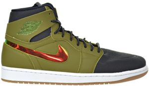 Jordan 1 Retro High Nouveau Militia Green Militia Green/Hyper Orange-Black-White (819176-306)